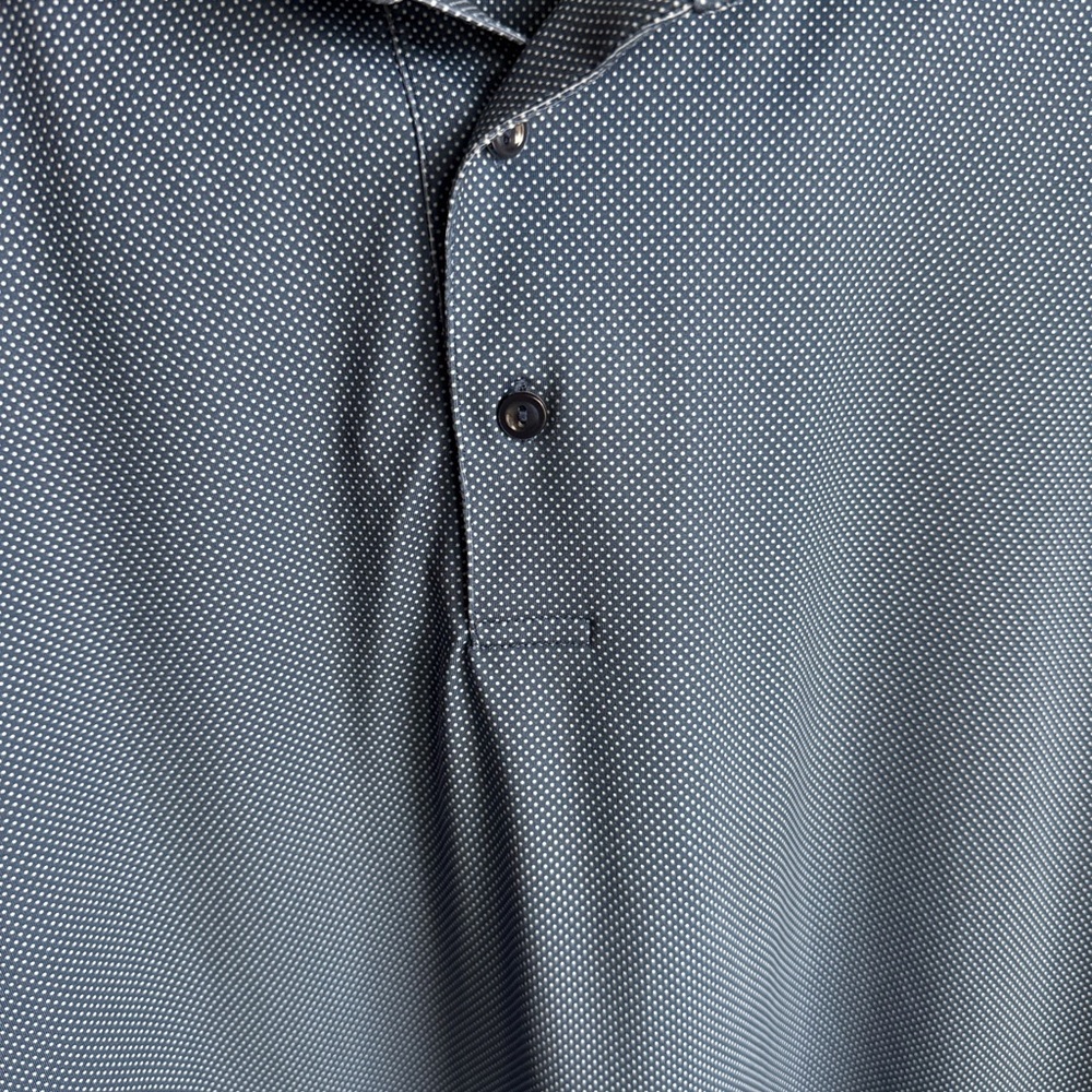 Peter Millar Summer Comfort Gold Standard Navy Dotted Polo Shirt Men’s XL - Picture 3 of 7
